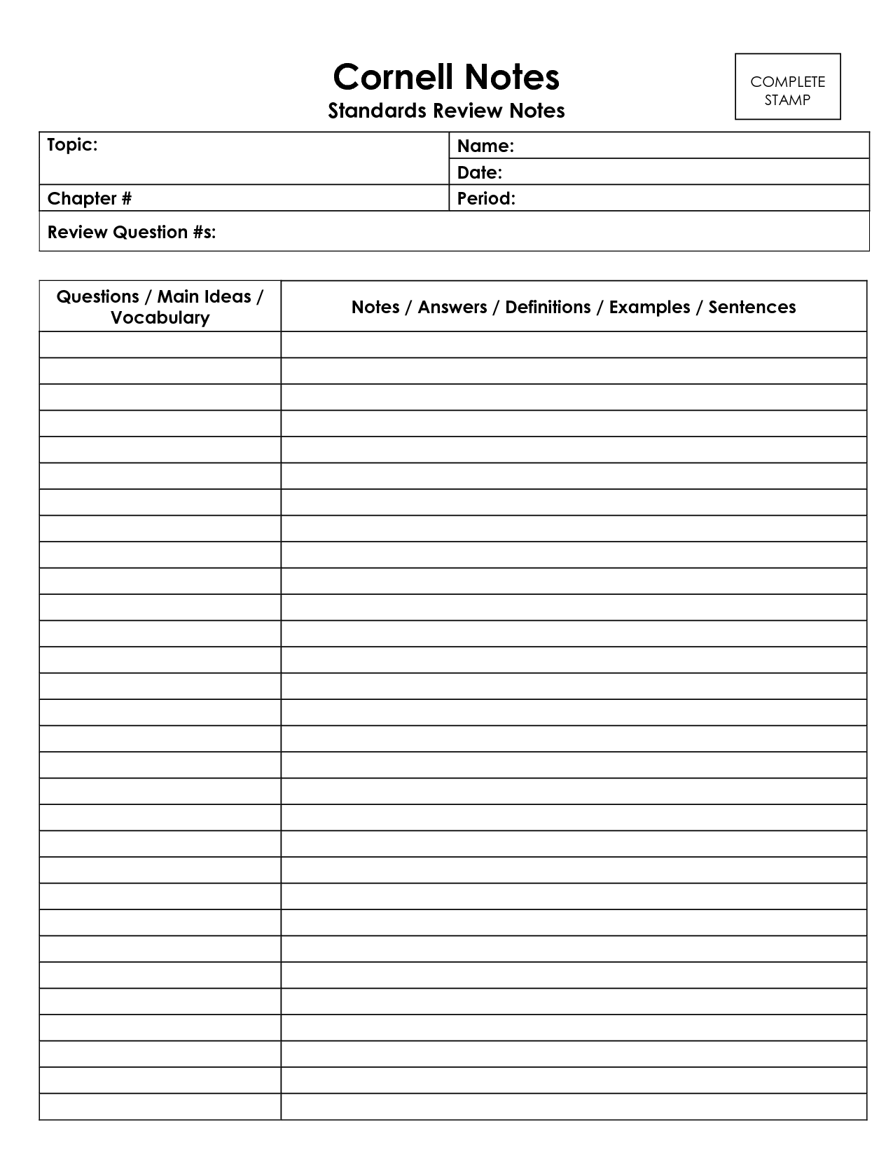 History (CORE) - Emmagji20 For Cornell Notes Template Doc
